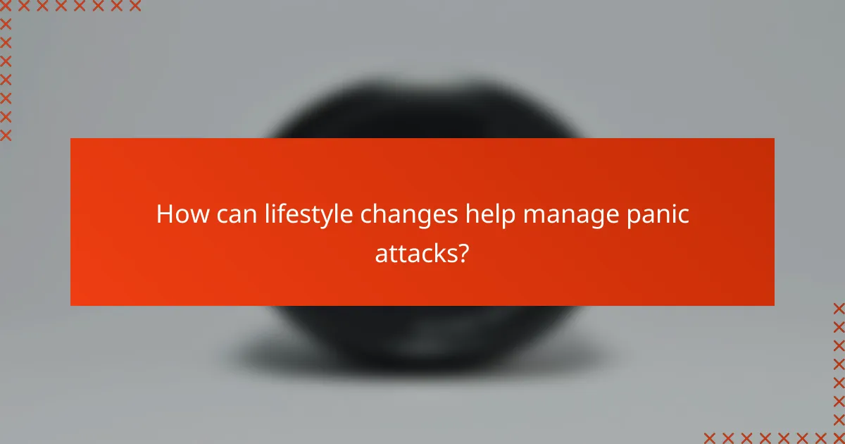 How can lifestyle changes help manage panic attacks?