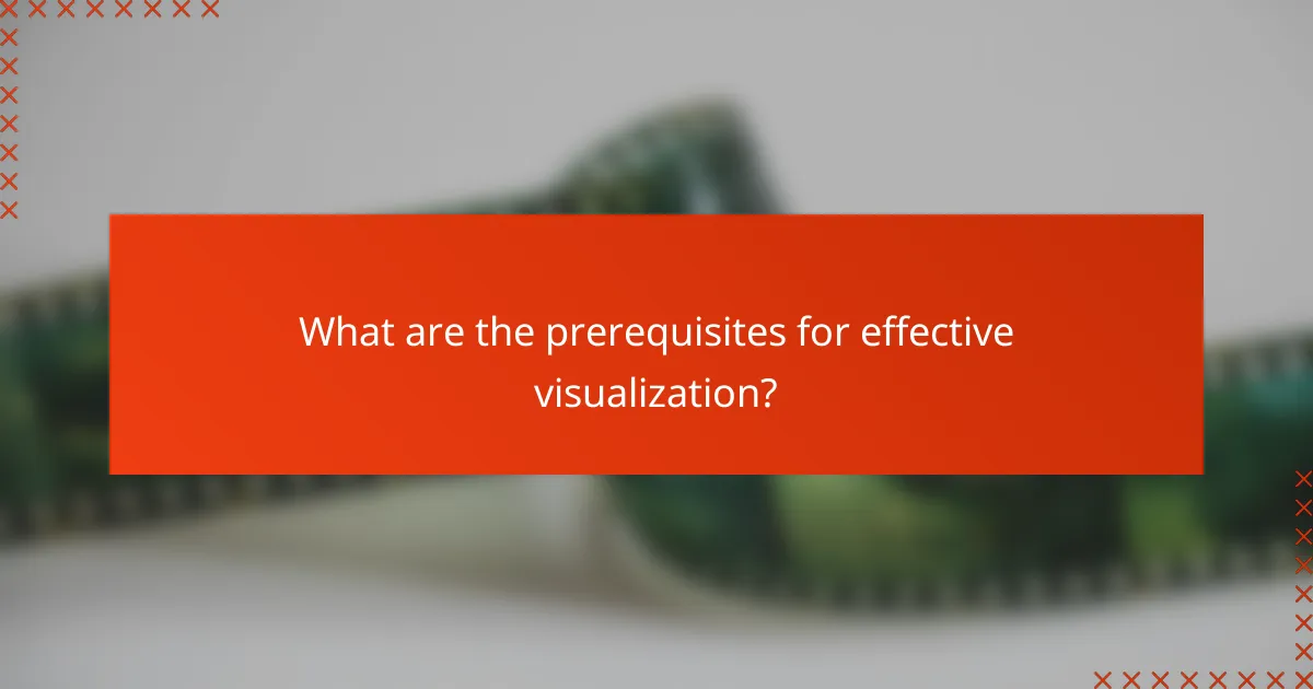 What are the prerequisites for effective visualization?