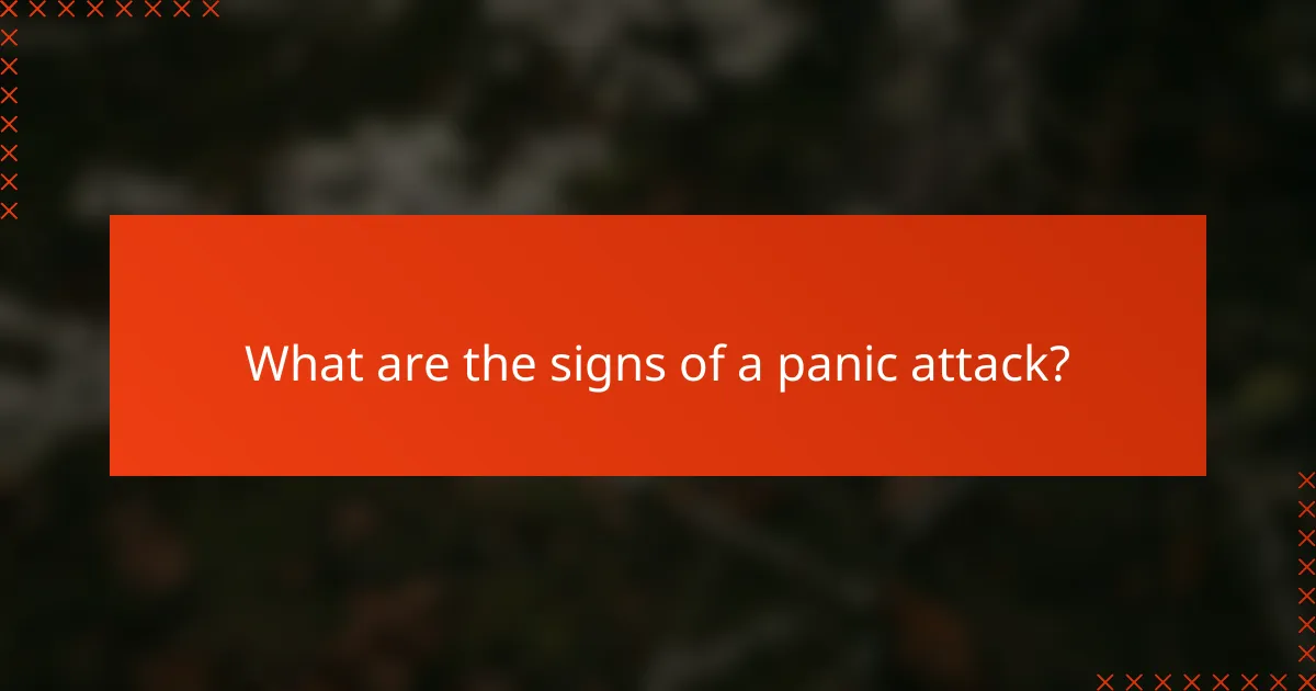 What are the signs of a panic attack?