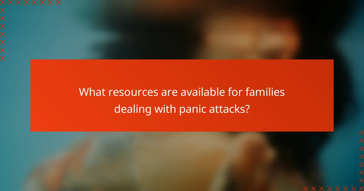 What resources are available for families dealing with panic attacks?