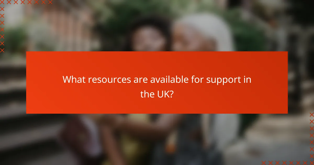 What resources are available for support in the UK?